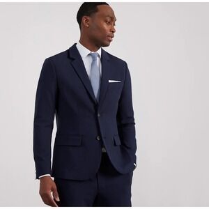 NWT Bluffworks Presidio Travel Blazer Men's Size 46L Slim Fit Navy Blue New